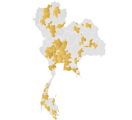 แผนที่จังหวัดที่ STJ Solar Energy ให้บริการ — 43 จังหวัดทั่วประเทศไทย