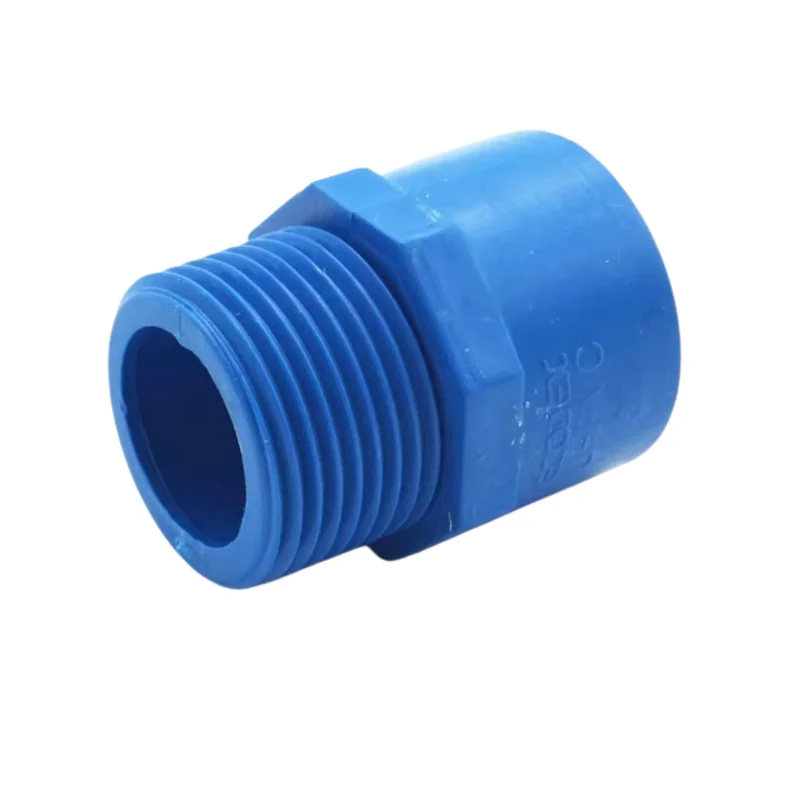 ข้อต่อตรงเกลียวนอก 1/2" สีฟ้า